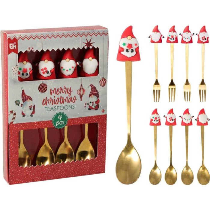 4 POSATE DESSERT ORO 2ASS